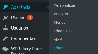 Editor de Aparência